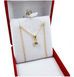 Conjunto Oro 18k Cadena Singapur Dije Piedra Cubic - 1,6Grs en internet