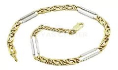 Pulsera De Oro 18kts 6,4 Gr Combinada Oro Blanco Y Amarillo - comprar online