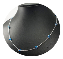 Conjunto Cadena Y Dije Ojo Turco Plata 925 Mujer Amuleto 3.8Grs - en internet