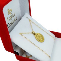 Conjunto Oro 18k Ángel de la Guarda Redondo Bautismo Comunión 1Gr - tienda online