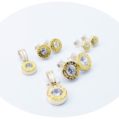 Par Aros Plata 925 y Oro 18K Bvlgari Mediano - Joyas Center