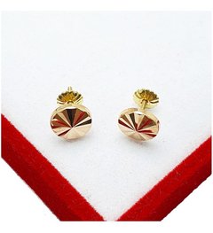 Aros Facetados Grandes Oro 18 K 1.1 Gr C/rosca