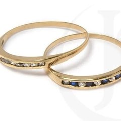 Anillo Medio Sin Fin Solitario Oro 18k Cubic Modelo C66