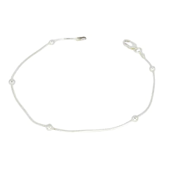 Pulsera Plata 925 Cola De Raton Con Bolitas 19.5 Cm C1999 Plateado 6.2 Cm 19.5 Cm - comprar online