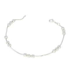 Pulsera Plata 925 Cola De Raton 3 Y 3 Bolitas 18.5 Cm C2004 Plateado 18.5 Cm 5.9 Cm - comprar online