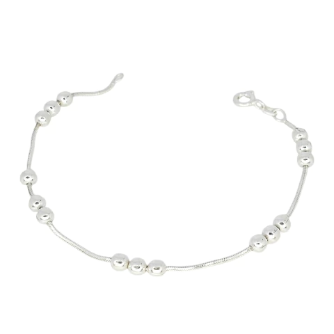 Pulsera Plata 925 Cola De Raton 3 Y 3 Bolitas 18.5 Cm C2004 Plateado 18.5 Cm 5.9 Cm - comprar online