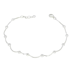 Pulsera Plata 925 Cola De Raton Con Bolitas 18/20 Cm C2005 Plateado 18 Cm 5.7 Cm - comprar online