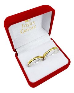 ALIANZAS DE PLATA 925 Y ORO 18K AMARILLO MODELO C4MD3 CON GRABADO DE CADA ALIANZA en internet
