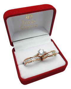 ALIANZAS DE PLATA 925 Y ORO 18K ROSE MODELO C5D2 CON CINTILLO DE PLATA Y ORO Y GRABADO DE CADA ALIANZA - comprar online