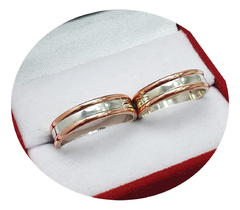 ALIANZAS PLATA 925 Y ORO 18K ROSE MODELO C5D2 CON GRABADO DE CADA ALIANZA en internet