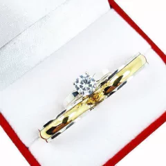 ALIANZAS DE PLATA 925 Y ORO 18K AMARILLO MODELO C5MD3 CON CINTILLO DE PLATA 925 Y GRABADO DE CADA ALIANZA