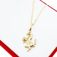 Conjunto Oro 18 K Cadena 45 Cm Dije Caballo Equitación Polo - comprar online