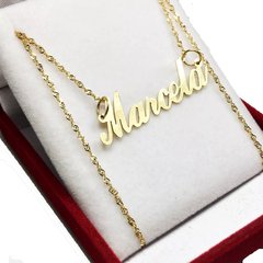 Conjunto Cadena y Nombre en Oro 18Kts - 2 Grs - Joyas Center