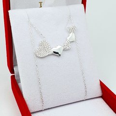 Collar De Plata 925 Corazones Piedras -3,2Grs - en internet