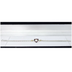 Pulsera Con Dije Equipo De Futbol Escudo Plata 925 Y Oro 18K - - tienda online