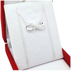 Collar Con Dije Infinito Plata 925 Con Piedras - 3,9 Grs -