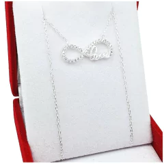 Collar Con Dije Infinito Plata 925 Con Piedras - 2,3Grs