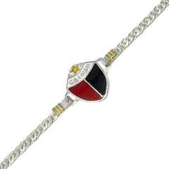 Pulsera Con Dije Equipo De Futbol Escudo Plata 925 Y Oro 18K - en internet