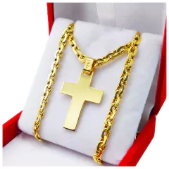 Imagen de Conjunto Cadena Paris Oro 18K de 12,5 Gramos con Cruz de Oro 18K de 3 Gramos.