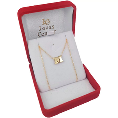 Conjunto Oro 18k Cadena 1.5 Gramos Letra Inicial Pasante - en internet