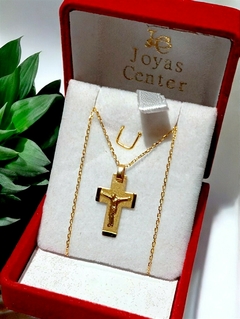 CONJUNTO ORO 18K DE 2.9 GRAMOS - CADENA FORCET 2.2 GRAMOS CRUZ ORO 18K DE 0.7GRS - comprar online