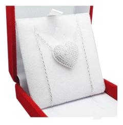 Conjunto Plata 925 Italiano Corazon Con Piedras 45/50cm 3.5Grs -