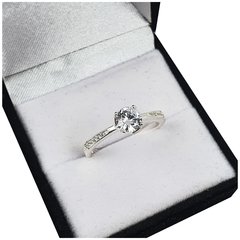 Cintillo De Compromiso Plata 925 Italiano Con Piedras Cp14 en internet