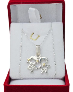 Dijes Nene Nena Plata Y Oro + Cadena 45 Cm