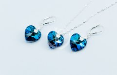 Conjunto Swarovski Azul (cadena con dije + aros) - comprar online