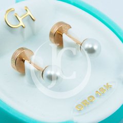 AROS ABRIDORES DE ORO 18KT MARCA CH PERLITAS SIMIL 4MM TIC 18K 39,52 #110