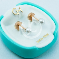 AROS ABRIDORES DE ORO 18KT MARCA CH PERLITAS CULTIVADAS TIC SELLO 18K CH 46.78 #108 - comprar online