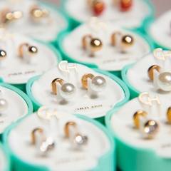 AROS ABRIDORES DE ORO 18KT MARCA CH FACETADOS CON PERLA CULTIVADA TIC 18K 60,95 #118 en internet