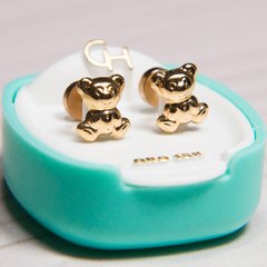 Aros Abridores De Oro 18kt Marca Ch Bolita Oso Osito Tic 18k 92,82 #160 - comprar online