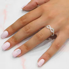 Anillo Plata 925 Modelo Infinito Italiano Ai1 C/ Cubic