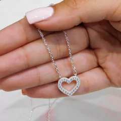 Conjunto De Plata 925 Corazón Con Piedras Cubic - Modelo: CCD5 - 3,5Grs -