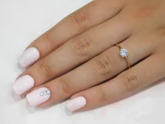 Anillo De Oro 18k Cintillo Compromiso Casamiento Dama 1,3Grs 4 Grifas - Joyas Center