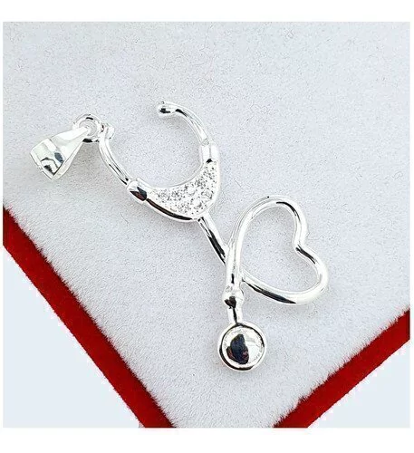 Dije Joyas De Plata 925 Estetoscopio Médicos Enfermero 2,4Grs -