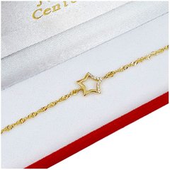 Pulsera De Oro 18kts Dama Con Piedras Estrella Singapur - 1,9Grs