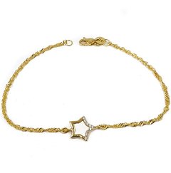 Pulsera De Oro 18kts Dama Con Piedras Estrella Singapur - 1,9Grs en internet