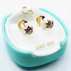 AROS ABRIDORES DE ORO 18KT MARCA CH ESTRELLA CON PIEDRA TIC 18K 57,8 #182 - comprar online