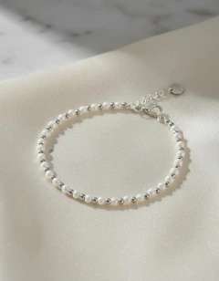 Pulsera Plata 925 Perlas 16cm Extensible A 20 Cm Mcs - C2271 en internet