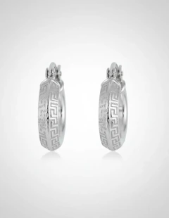 Aros Plata 925 Italianos Guarda Griega 15 Mm Pd - C2263 en internet