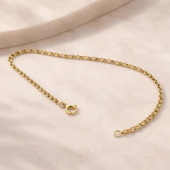 Pulsera Oro 18kts Paris 18,5 Cm 1.5 Gr Cierre Resorte C2181