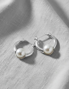 Aros Plata 925 Perla Embutida 13.5 Mm Pd - C2267 - comprar online