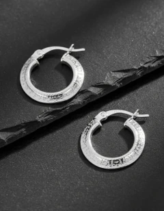 Aros Plata 925 Italianos Guarda Griega 15 Mm Pd - C2263