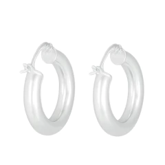 Aros Argollas Tubo Lisos 16 Mm Plata 925 5,7 Gramos C1833 - comprar online