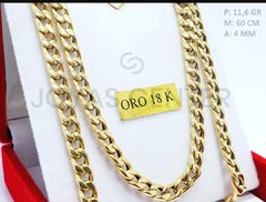 Cadena Oro 18kts Grumete Cubana Grueso 4mm 10,5 Gramos