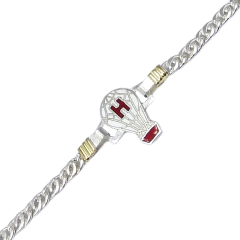 Pulsera Con Dije Equipo De Futbol Escudo Plata 925 Y Oro 18K -