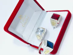 Anillos Plata Y Oro 18kts Hombre Corona Sello Con Piedra - - comprar online
