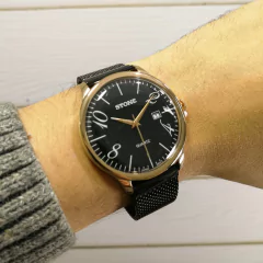 reloj stone metal malla tejida original